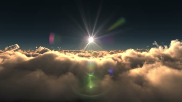 Voar Acima Das Nuvens Por Sol — Vídeo de Stock