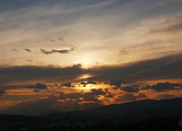 Beautiful Golden Sunset Sky Landscape — Stock Photo, Image