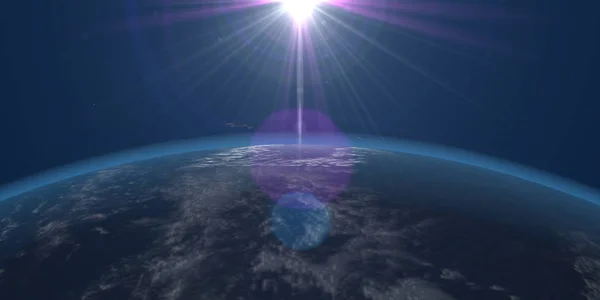 Sonnenaufgang Über Dem Planetenpanorama — Stockfoto