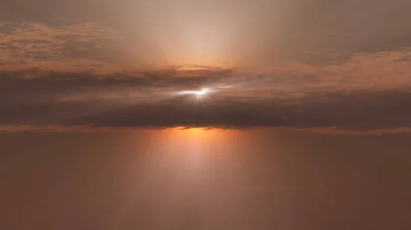 Puesta Sol Con Nubes Línea Abstracta — Foto de Stock