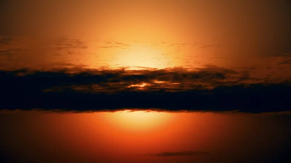 Sonnenuntergang Mit Linie Wolken Abstrakt — Stockfoto