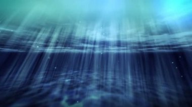 Koyu mavi okyanus yüzeyinin gelen sualtı gördüm