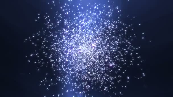 Explosion Particules Bleu Clair Dans Espace — Video