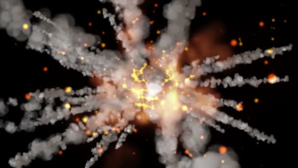 火箭击中和爆炸 — 图库视频影像