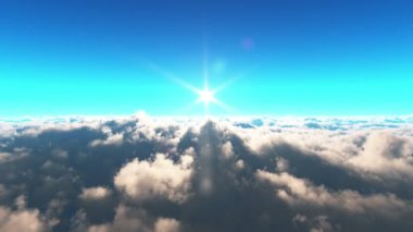 gün batımı 4 k bulutların üzerinde uçuyor