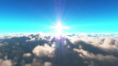 gün batımı 4 k bulutların üzerinde uçuyor