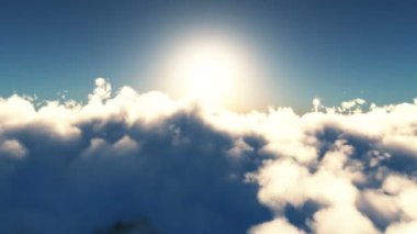 gün batımı 4 k bulutların üzerinde uçuyor