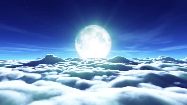 rêve voler dans les nuages et la lune 4k 