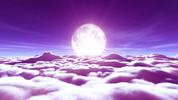 Мечта Летать Облаках Луне — стоковое видео