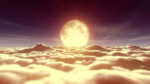 rêve voler dans les nuages et la lune 4k 