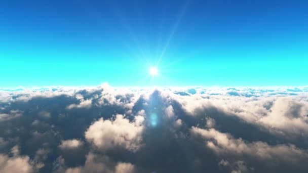 Volare Sopra Nuvole Tramonto — Video Stock