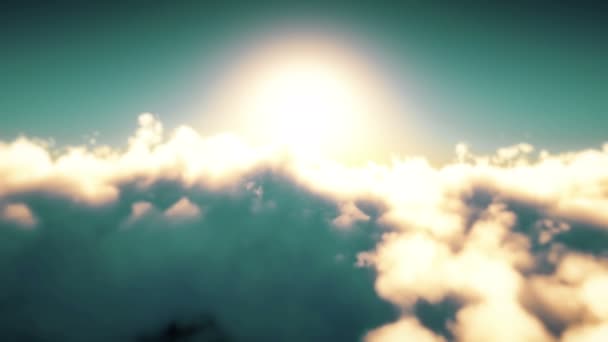 Voar Acima Das Nuvens Por Sol — Vídeo de Stock