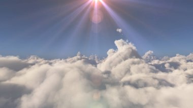 büyük bulutlar manzara üzerinde uçmak