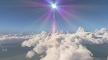 büyük bulutlar manzara üzerinde uçmak