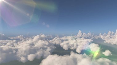 büyük bulutlar manzara üzerinde uçmak