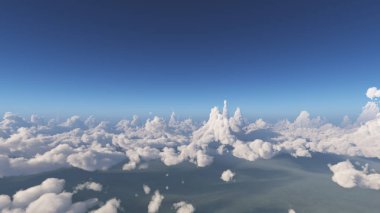 büyük bulutlar manzara üzerinde uçmak