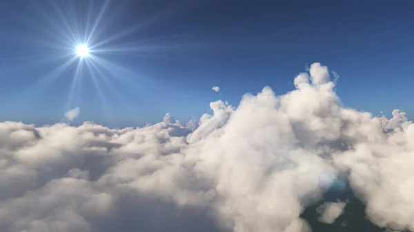 Volar Por Encima Grandes Nubes Paisaje — Foto de Stock