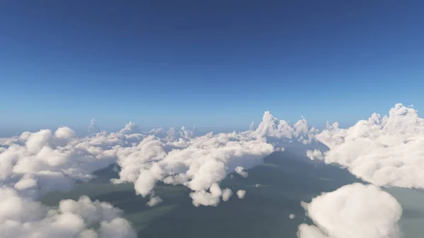 Летать Над Ландшафтом Больших Облаков — стоковое фото