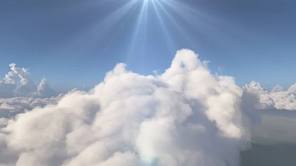Volar Por Encima Grandes Nubes Paisaje — Foto de Stock