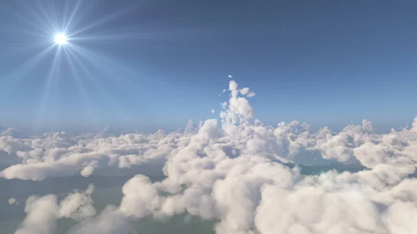 Latać Nad Dużymi Chmurami Krajobrazu — Zdjęcie stockowe