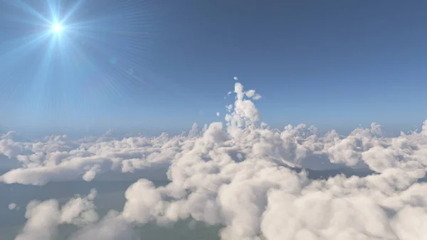 Voar Acima Grandes Nuvens Paisagem — Fotografia de Stock