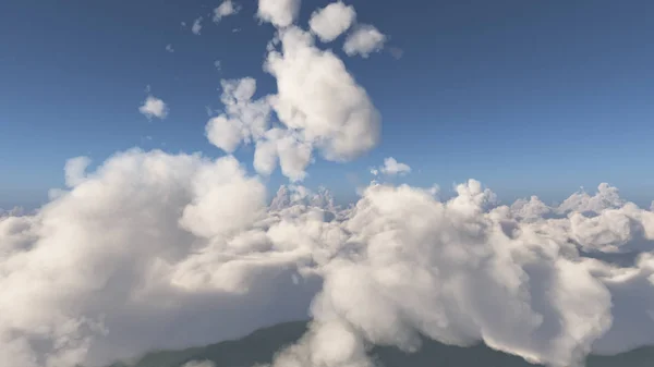Πετούν Πάνω Από Μεγάλα Σύννεφα Τοπίο — Φωτογραφία Αρχείου