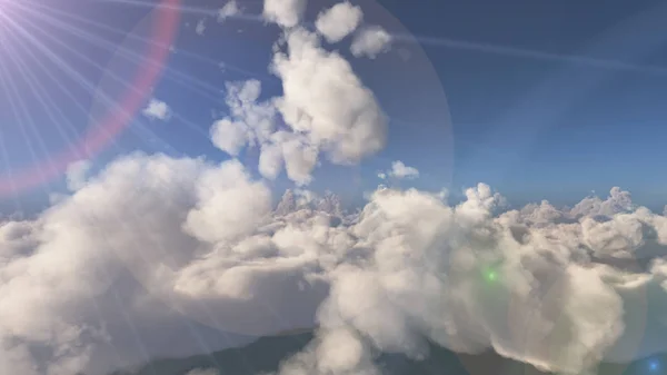 Latać Nad Dużymi Chmurami Krajobrazu — Zdjęcie stockowe