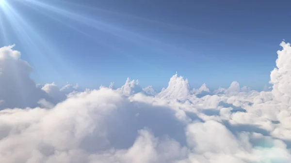 Volar Por Encima Grandes Nubes Paisaje — Foto de Stock