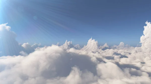 Volar Por Encima Grandes Nubes Paisaje — Foto de Stock