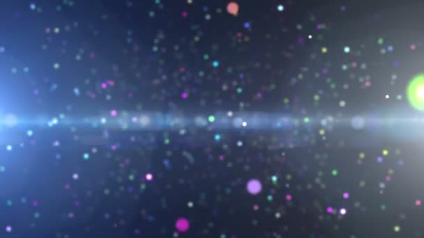 Цвет Частиц Света Космосе — стоковое видео