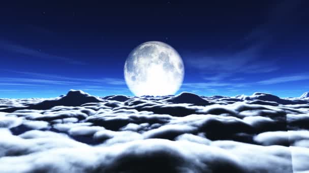 Dromen Volle Maan Wolken — Stockvideo