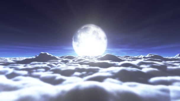 Träume Vollmond Wolken — Stockvideo
