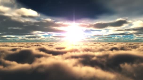 Einfliegen Über Wolken — Stockvideo