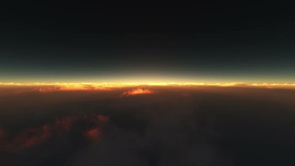 Vliegen Boven Wolken Sunrise — Stockvideo