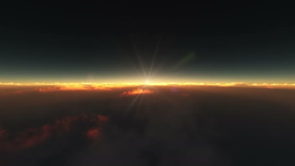 Volando Sobre Las Nubes Amanecer — Vídeo de stock