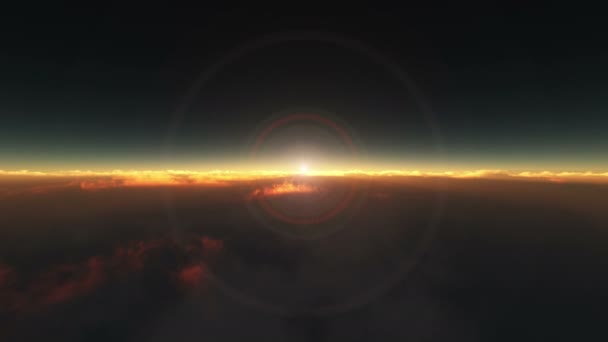 Volando Sobre Las Nubes Amanecer — Vídeos de Stock