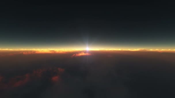 Πετώντας Πάνω Από Σύννεφα Ανατολή Του Ηλίου — Αρχείο Βίντεο