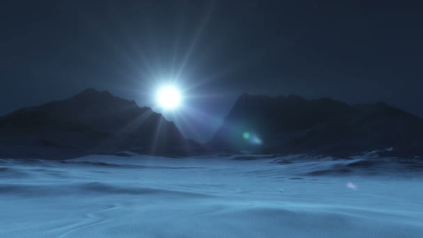 montagne neige lune lumière 4k 