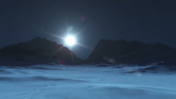montagne neige lune lumière 4k 