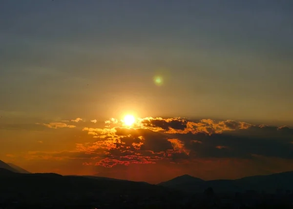 Beautiful Golden Sunset Sky Landscape — Stock Photo, Image