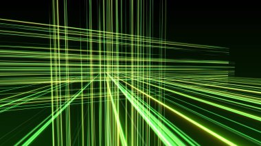 Uzayda 3d çizgi neon küp