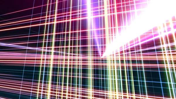 Linia Neon Sześcian Przestrzeni Kosmicznej — Zdjęcie stockowe