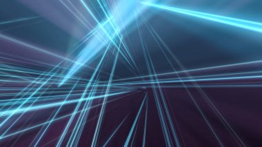 Uzayda 3d çizgi neon küp