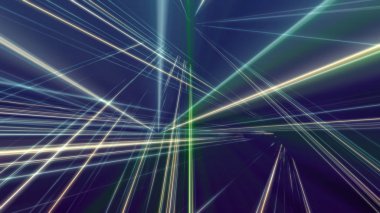 Uzayda 3d çizgi neon küp