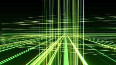 Uzayda 3d çizgi neon küp