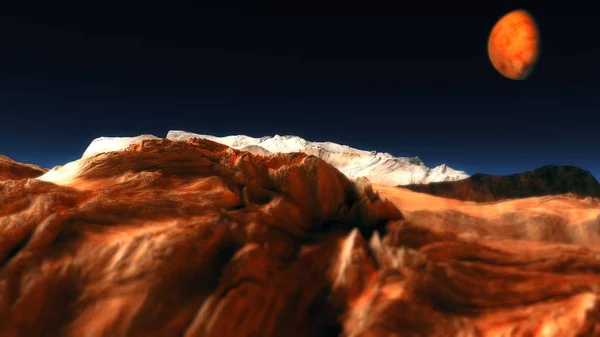 Space Mars Terrain Aerial Shot — Stock Photo, Image