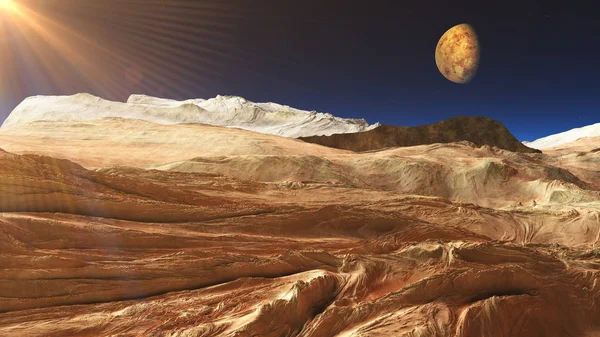 Kosmiczne Mars Teren Strzał — Zdjęcie stockowe