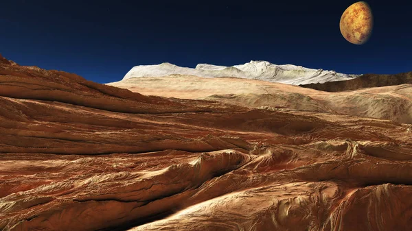 Space Mars Terrain Aerial Shot — Stock Photo, Image