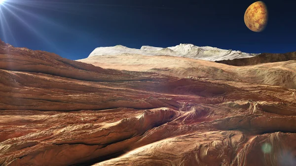 Espaço Mars Terreno Tiro Aéreo — Fotografia de Stock