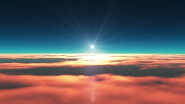 Voar Acima Sobre Nuvens Por Sol — Vídeo de Stock